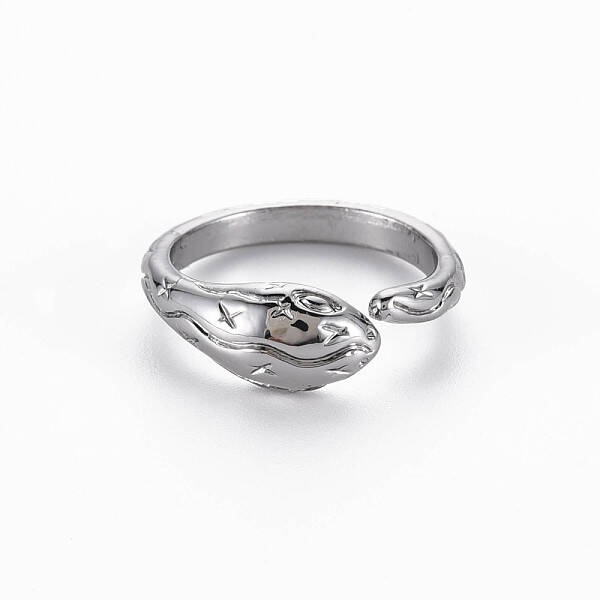 Snake Shape Rack Plating Alloy Cuff Rings
