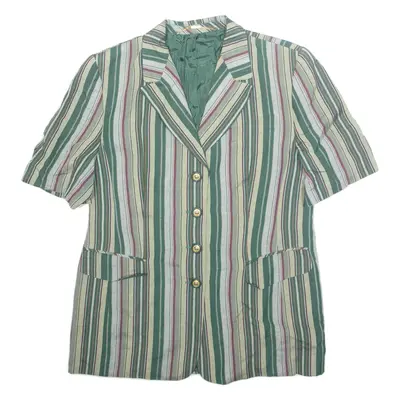 BASLER Womens Blazer Jacket Green Striped L