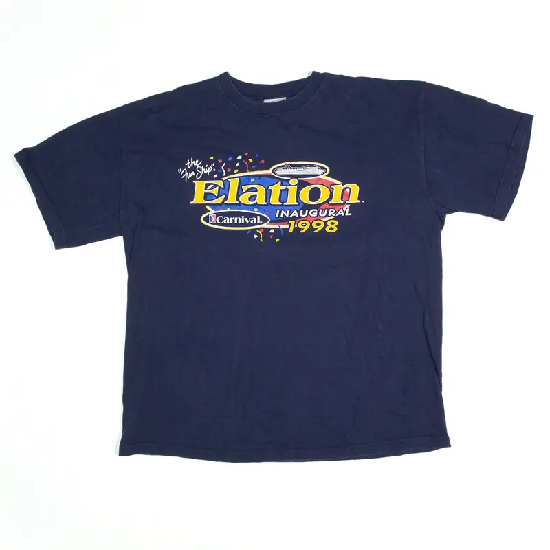 Elation Inaugural Carnival 1998 T-Shirt Blue 90s Short Sleeve Mens XL