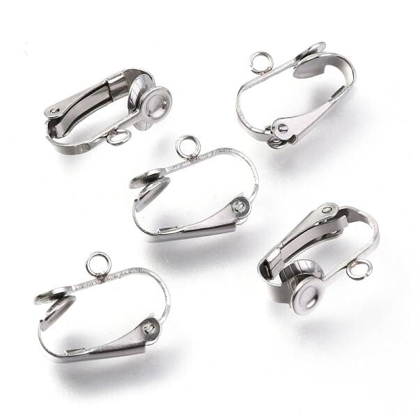 Tarnish Resistant 304 Stainless Steel Clip-on Earrings Findings