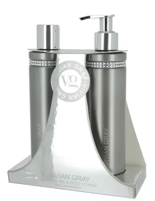 Crystals Set Vivian Gray: Grey Crystals Emollient Shower Gel for all skin types 250 ml + Grey Crystals Moisturizing Body Crea...