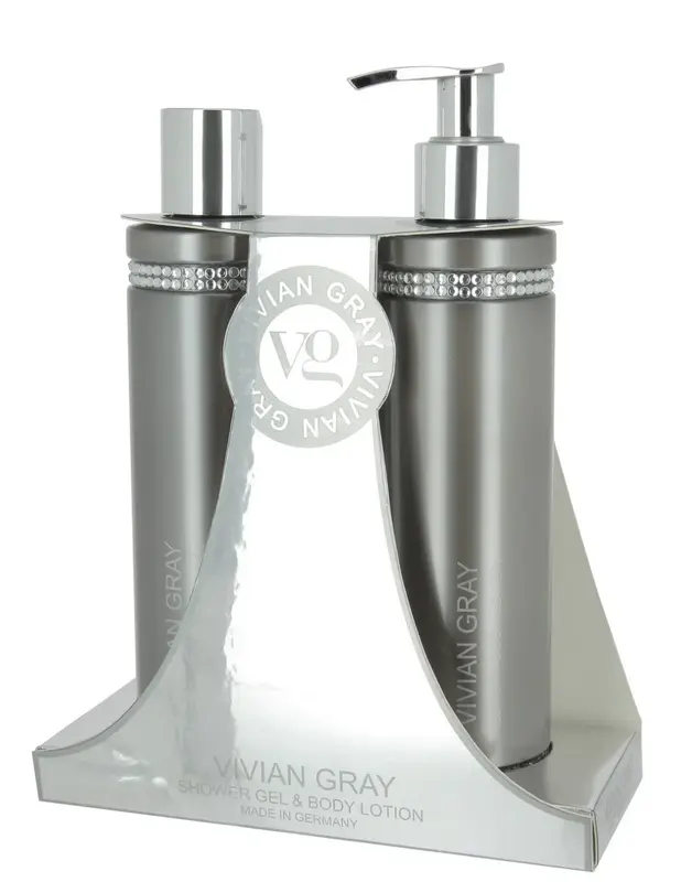 Crystals Set Vivian Gray: Grey Crystals Emollient Shower Gel for all skin types 250 ml + Grey Crystals Moisturizing Body Crea...