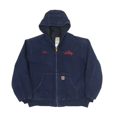 CARHARTT Fleece Lined Workwear Bomber Jacket Blue Mens XL