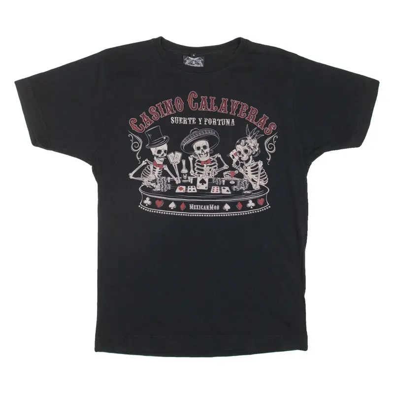 MEXICAN MOB Casino Game Mens T-Shirt Black Crew Neck S