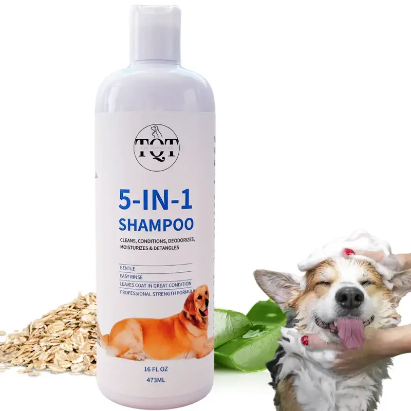 TQT 5 in 1 Dog Shampoo and Conditioner - Premium Dog Wash for Allergies and Dry, Itchy, Moisturizing for Sensitive Skin - Oat...