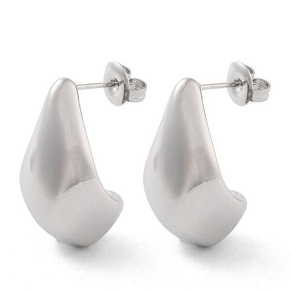 Non-Tarnish 304 Stainless Steel Teardrop Stud Earrrings
