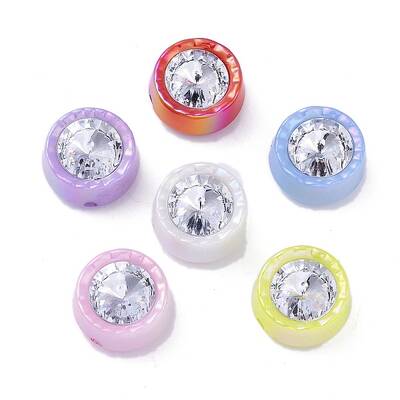 UV Plating Iridescent Acrylic with Rhinestone Beads
