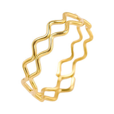 304 Stainless Steel Wave Round Ring
