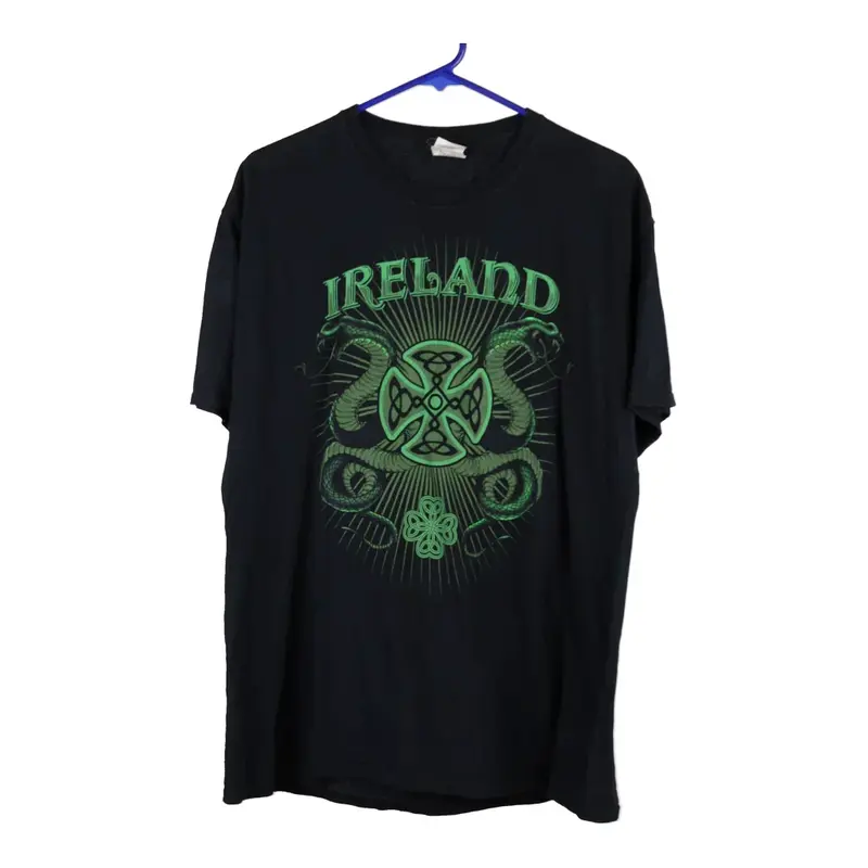 Ireland Fruit Of The Loom T-Shirt - Large Black Cotton