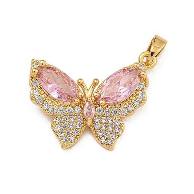 Rack Plating Brass Micro Pave Cubic Zirconia Pendants