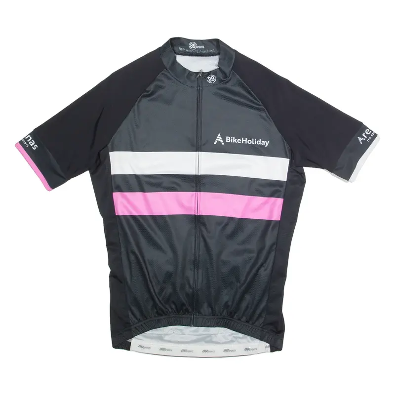 89 SPORTS Cycling Zip Up Mens Jersey Black High Neck L