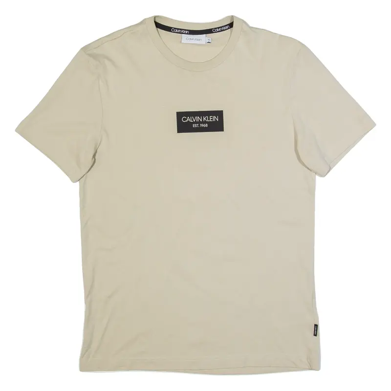 CALVIN KLEIN Mens T-Shirt Cream XS