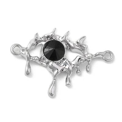 Alloy Jet Rhinestone Pendants
