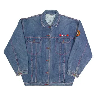 TRADER Womens Blanket Lined Denim Jacket Blue 90s M