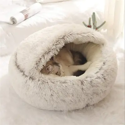 Cat Bed Cat Nest Comfortable Sleeping Cushion for Gifts, Soft Cat Beds with Hood, Anti-anxiety Dog Bed, Pet Care Supplies, Pe...