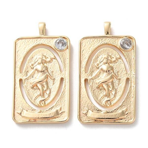 Brass Micro Pave Cubic Zirconia Pendants