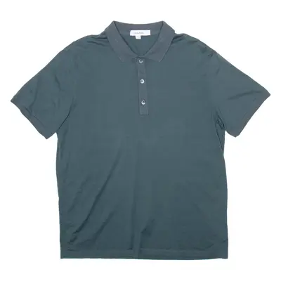 CALVIN KLEIN Mens Polo Shirt Green L