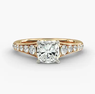 10K Gold 0.83 to 3.33 CT.T.W. Round Cut Diamond Engagement Ring D Color VVS-VS Clarity 3EX IGI Certified