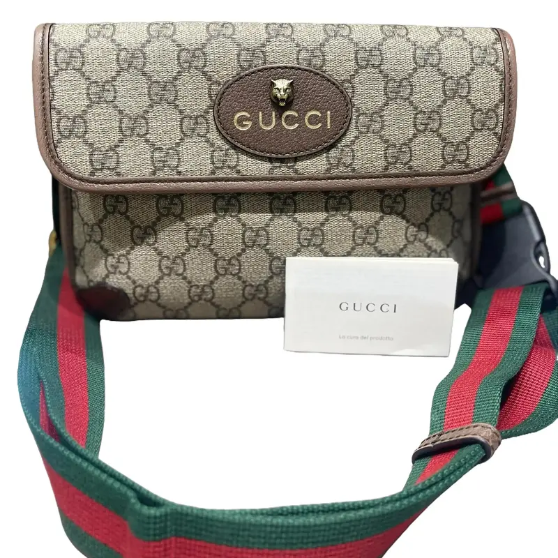 Pre-owned GUCCI leather coated canvas and nylon Belt Bags GG Supreme Neo Vintage Belt Bag