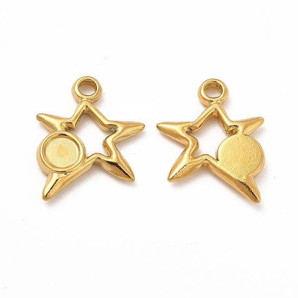 Ion Plating(IP) 304 Stainless Steel Pendants Cabochon Settings