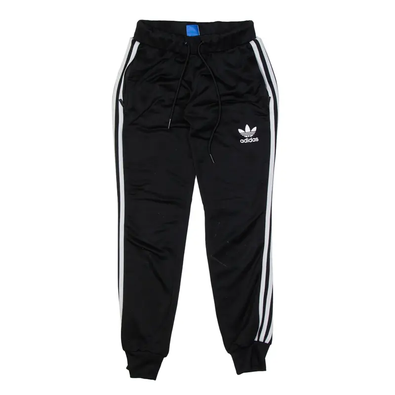 ADIDAS Track Pants Black Tapered Womens UK 6 W22 L29