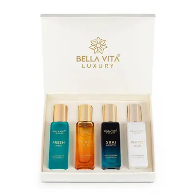 Bella Vita Luxury's Unisex Perfume Gift Set | 4x20 ML for Men & Women | Long Lasting Fragrance Eau De Parfum | SKAI | FRESH |...