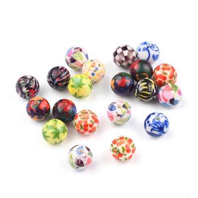Opaque Printed Acrylic Beads