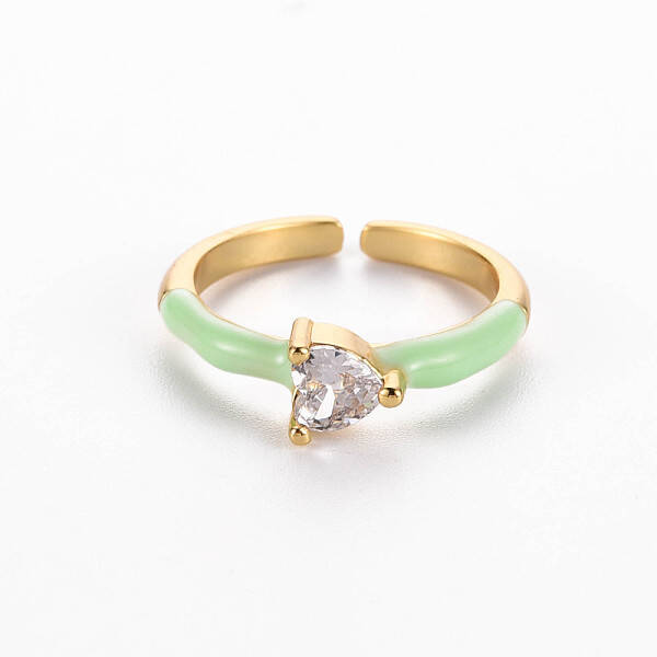 Brass Enamel Cuff Rings