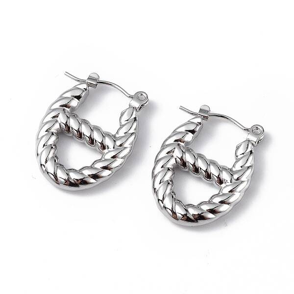 Non-Tarnish 304 Stainless Steel Oval Hoop Earrings for Women