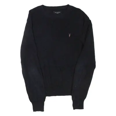 ALL SAINTS Mens Jumper Black Waffle Knit M