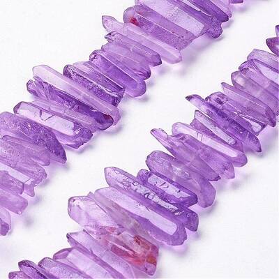 Natural Quartz Crystal Points Beads Strands