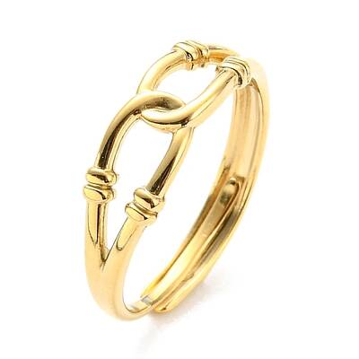 304 Stainless Steel Hollow Teardrop Adjustable Ring for Women