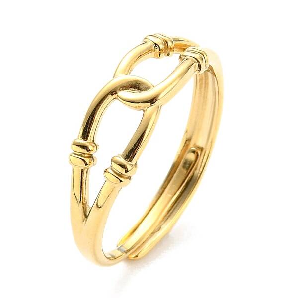 304 Stainless Steel Hollow Teardrop Adjustable Ring for Women