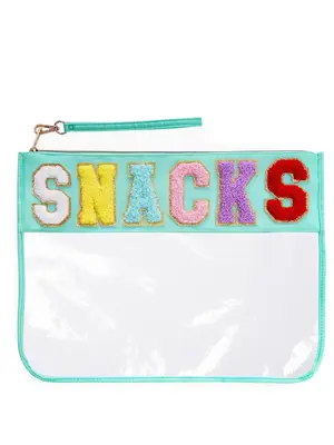 Letter Pattern PVC Snack Makeup Bag, 2025 Portable Large Capacity Cosmetic Bag for Women & Girls, Casual Trendy Versatile Hi...