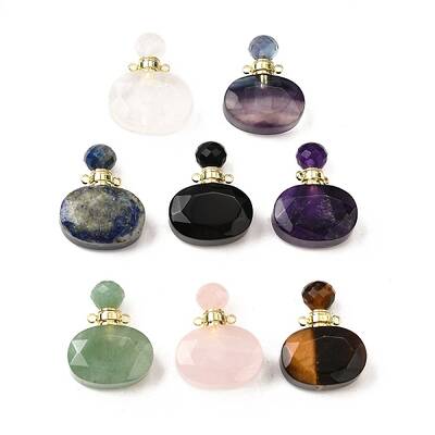 Natural Mixed Stone Perfume Bottle Pendants