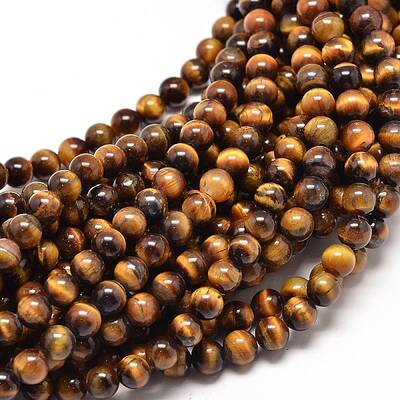 Natural Tiger Eye Round Bead Strands