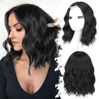 Short Wavy Wig for Women Black Lace Hairline Wig Bob Style Synthetic Heat Resistant - Natural Appearance for Everyday Hairsty...
