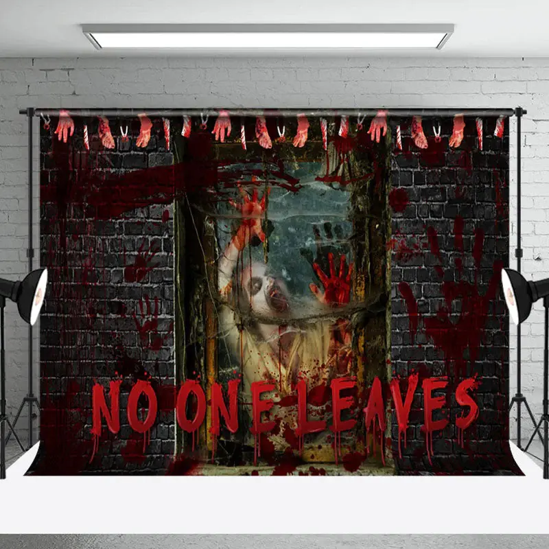 No One Leaves Scary Horror Halloween Atmosphere Backdrop
