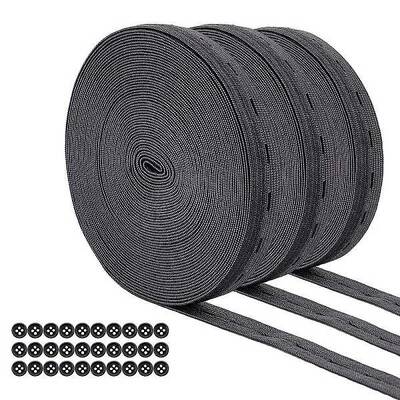 Flat Elastic Cord/Bands with Buttonhole