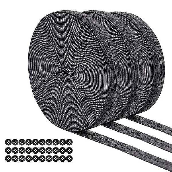 Flat Elastic Cord/Bands with Buttonhole