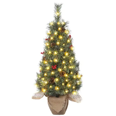Garvee 3ft Small Christmas Tree, Pre-lit Xmas Tree with Cloth Bag Base, Mini Christmas Tree with LED Lights, Artificial Chris...