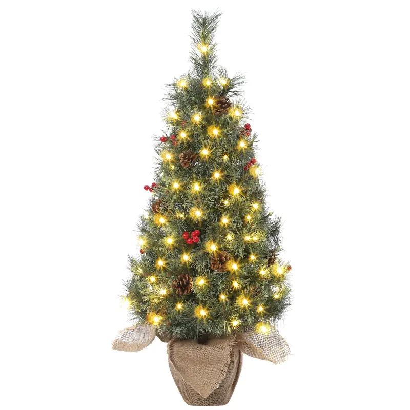 Garvee 3ft Small Christmas Tree, Pre-lit Xmas Tree with Cloth Bag Base, Mini Christmas Tree with LED Lights, Artificial Chris...