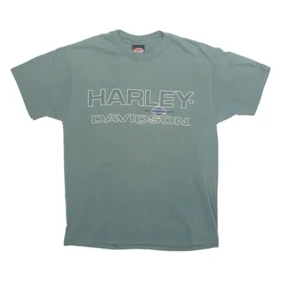 HARLEY DAVIDSON Richmond Mens Biker T-Shirt Green USA L