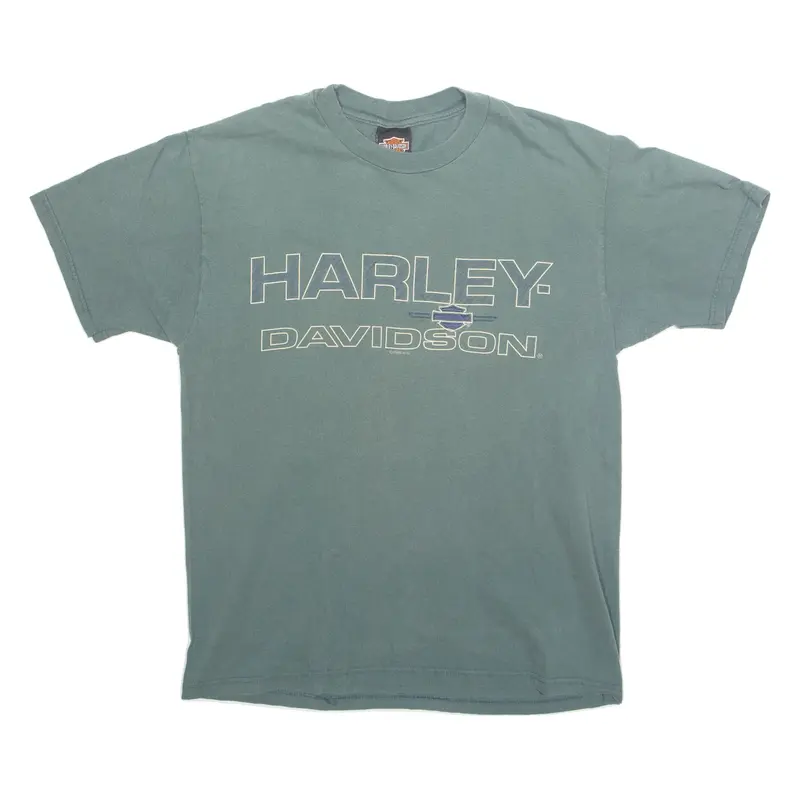 HARLEY DAVIDSON Richmond Mens Biker T-Shirt Green USA L