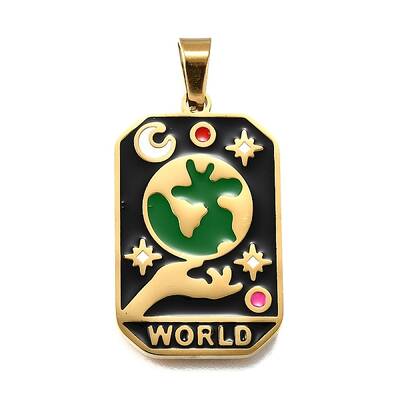 Tarot 304 Stainless Steel Enamel Pendants