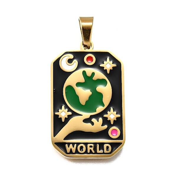 Tarot 304 Stainless Steel Enamel Pendants