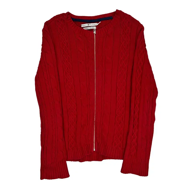 Tommy Hilfiger Zip Up - Large Red Cotton