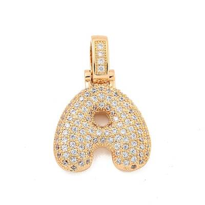Brass Micro Pave Clear Cubic Zirconia Pendants