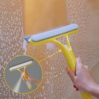 3 in 1 Window Cleaning Scraper, Squeegee and Scrubber with Spray, Multifunctional Household Cleaning Tool, Car Windshield Cle...