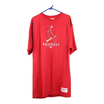 St. Louis Cardinals Majestic MLB T-Shirt - Large Red Cotton